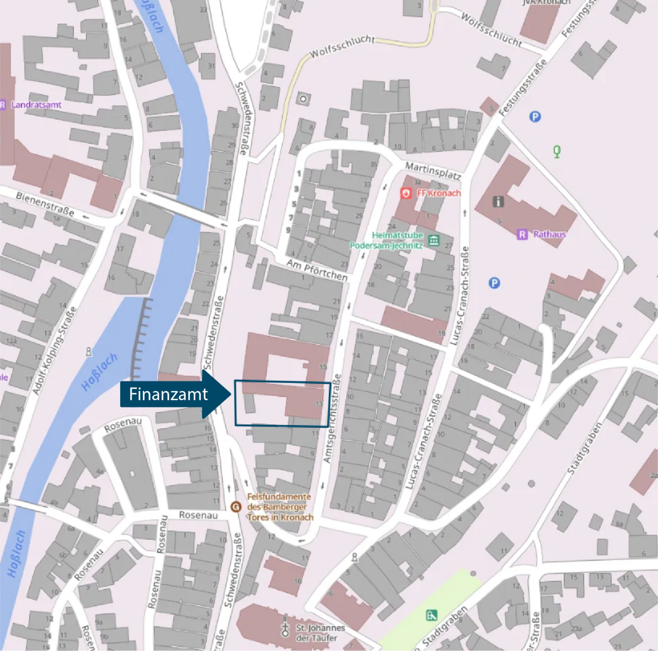 Lageplan Kronach, Amtsgerichtsstraße 13